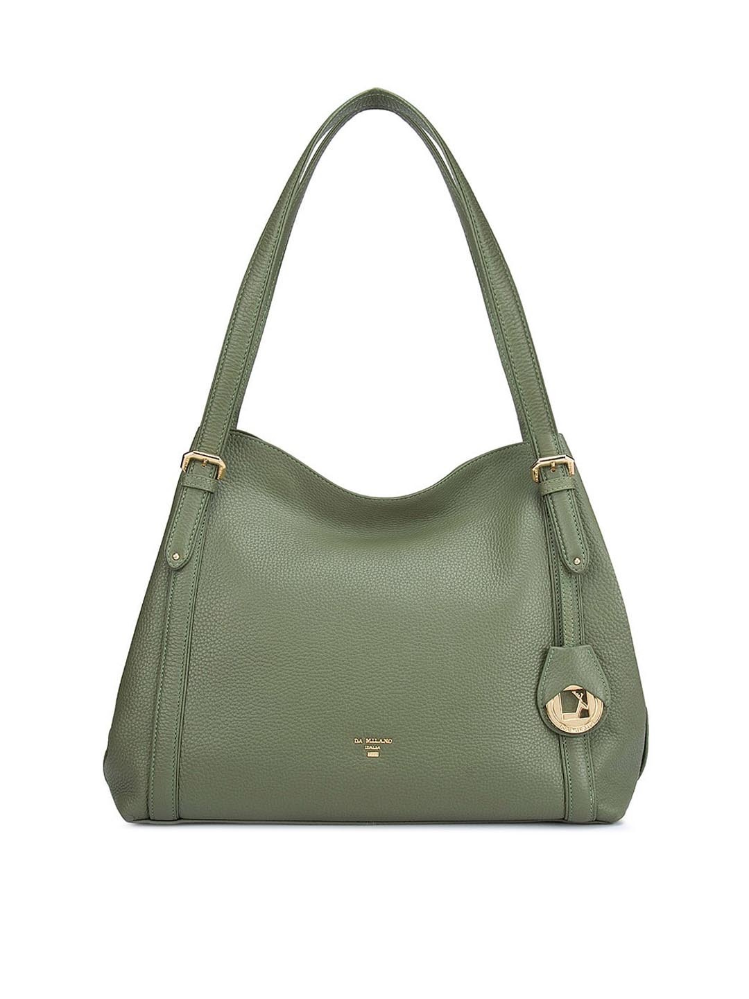

Da Milano Women Green Leather Structured Shoulder Bag
