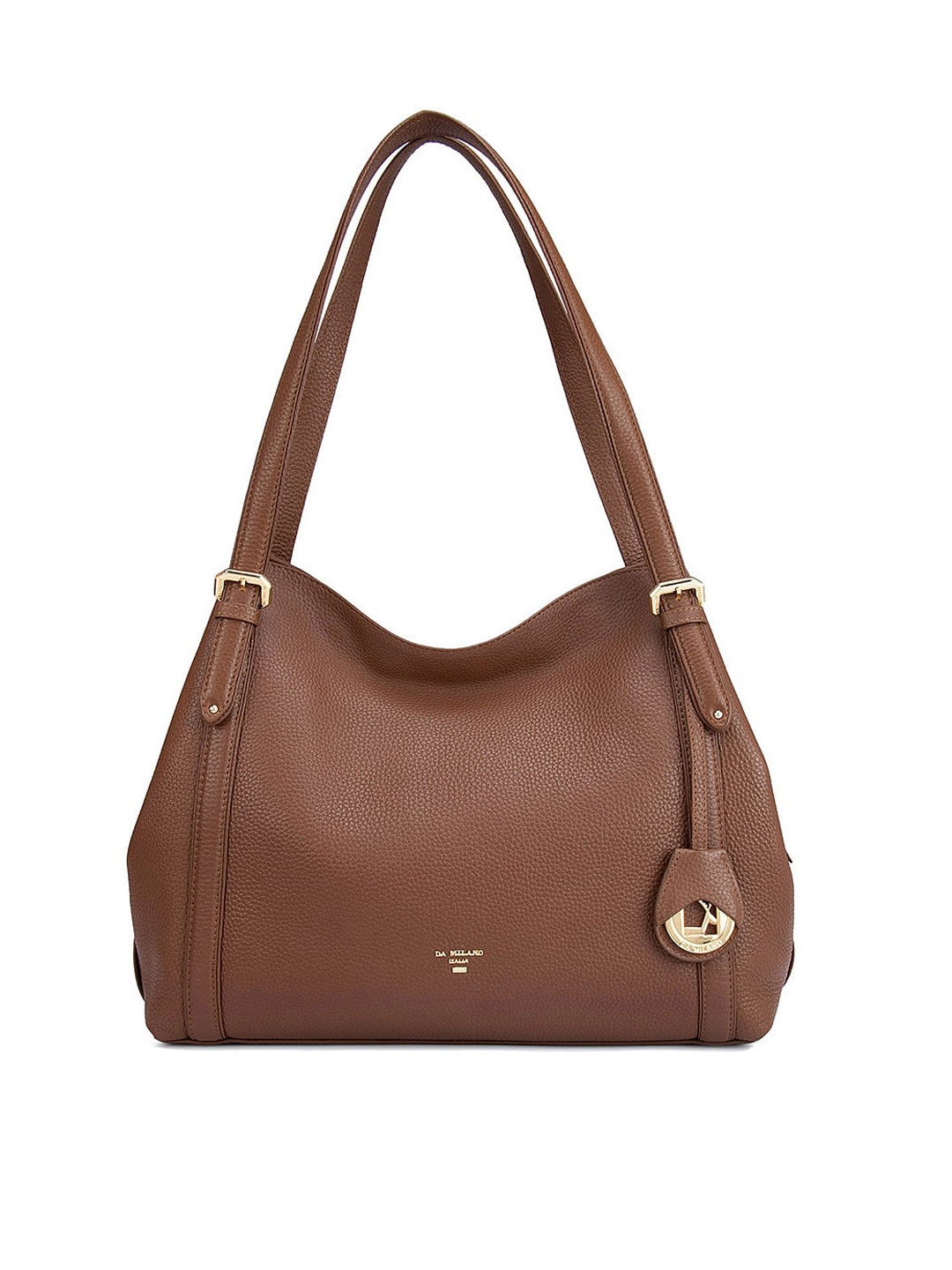 

Da Milano Brown Leather Structured Shoulder Bag