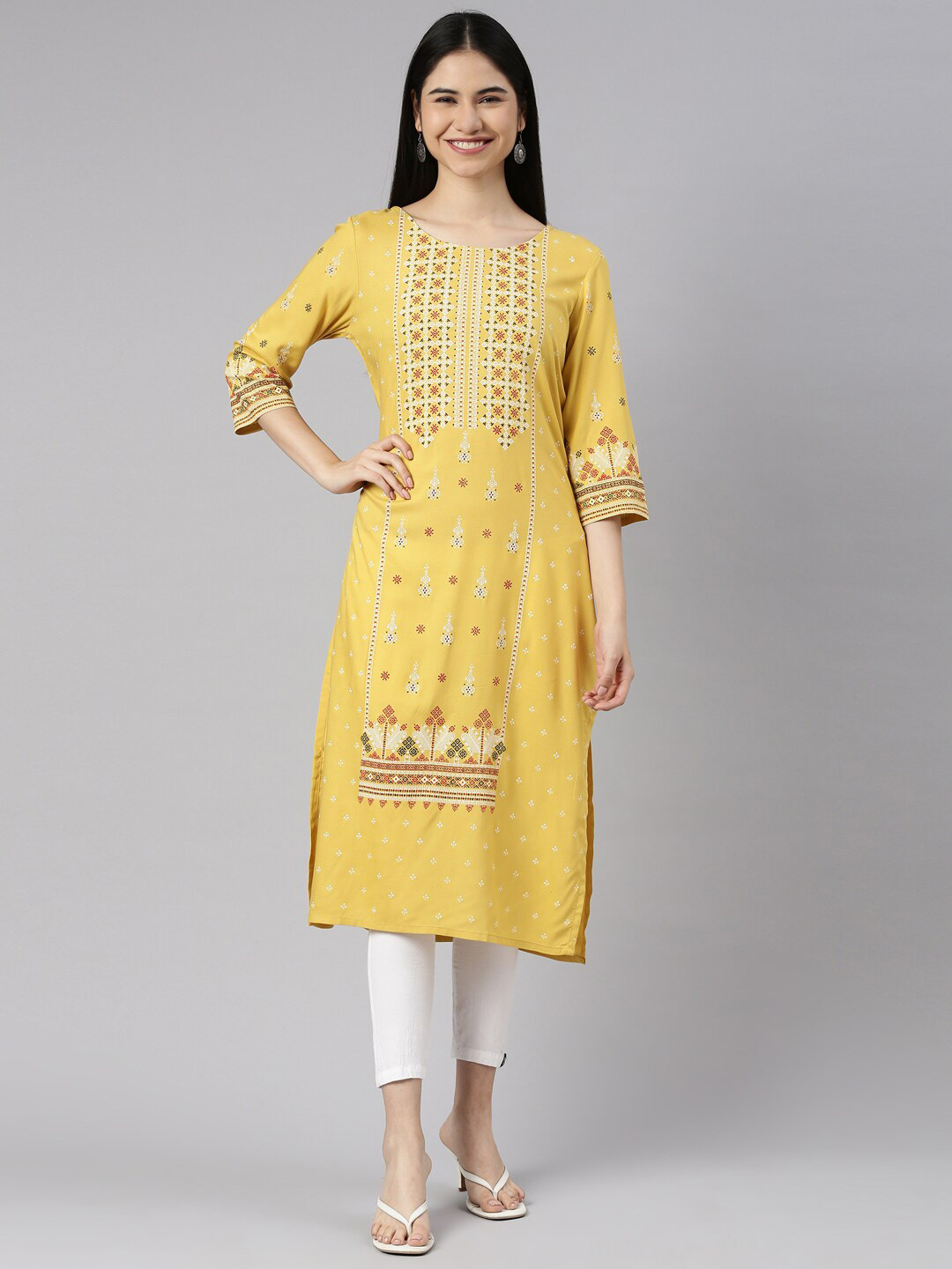 

Marcia Women Yellow Ethnic Motifs Printed Kurta