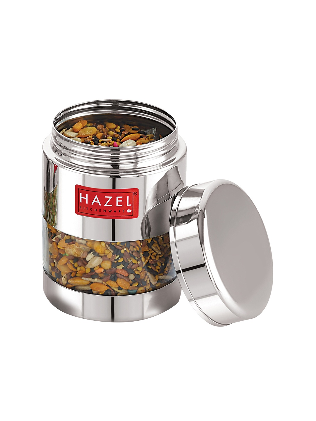 

HAZEL Dishwasher Safe Stainless Steel Airtight Mukhwas Container Jar 300 ML, Silver