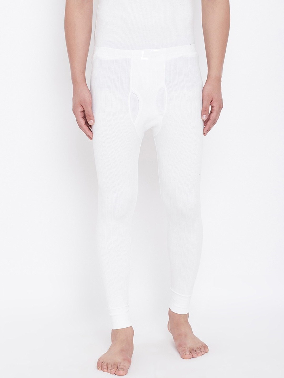 

NEVA Men White Solid Thermal Bottoms