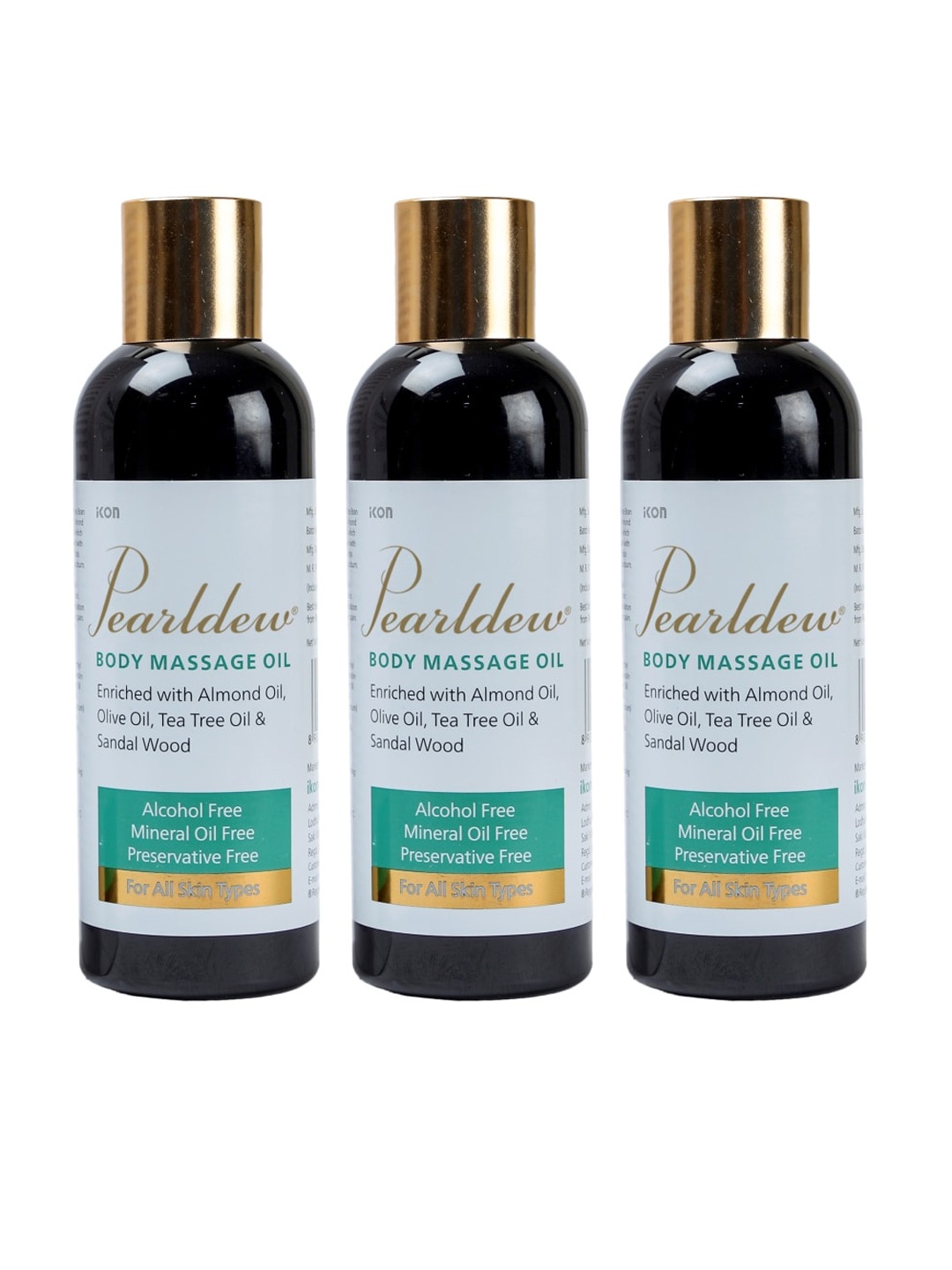 

Pearldew Set Of 3 Body Massage Oil With Tea Tree Oil & Walnut|, Na