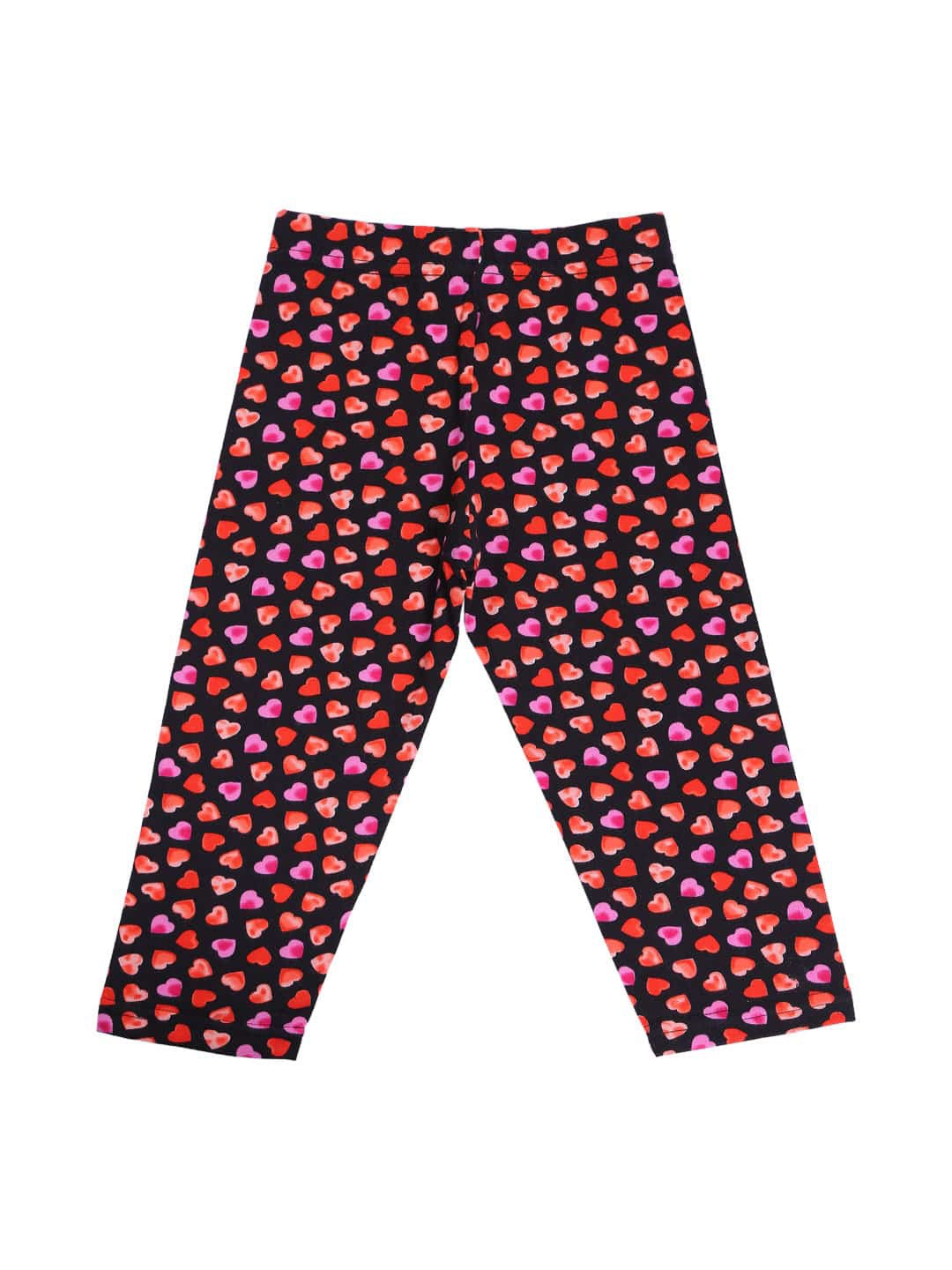 

Bodycare Kids Girls Black & Red Conversational Printed Cotton Capris