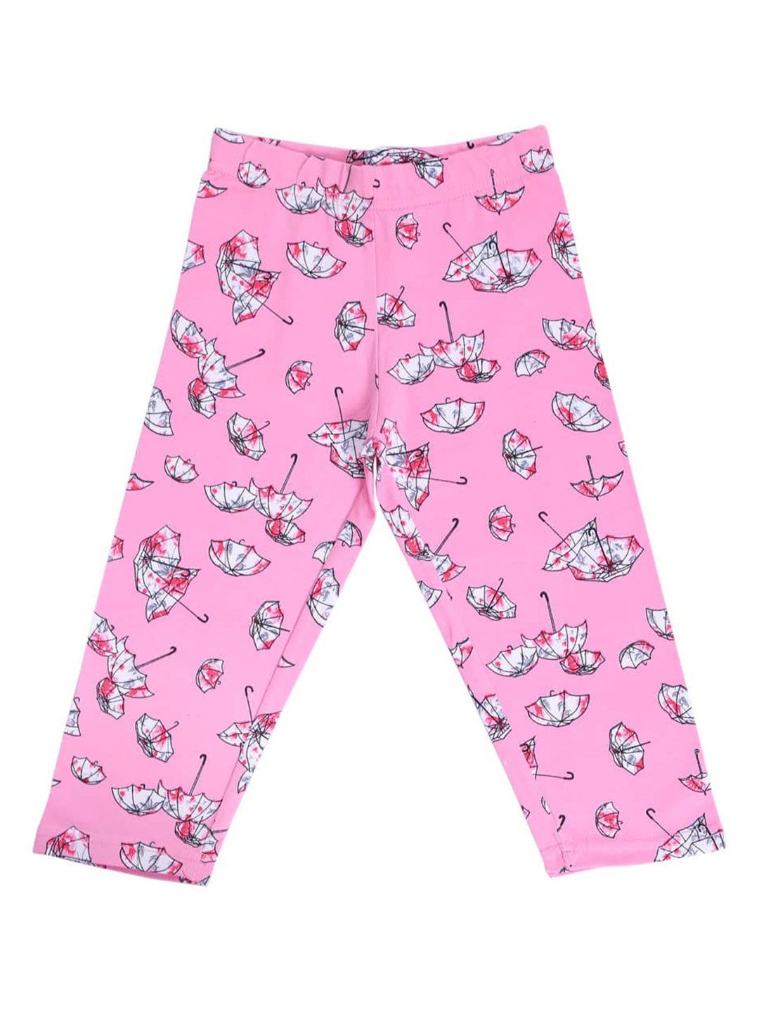 

Bodycare Kids Girls Pink & White Printed Capris