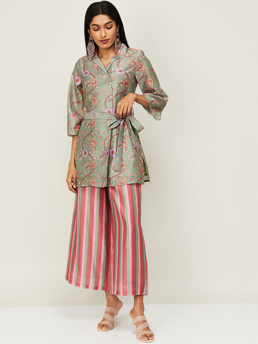 

Colour Me by Melange Women Green Kurta with Pyjamas
