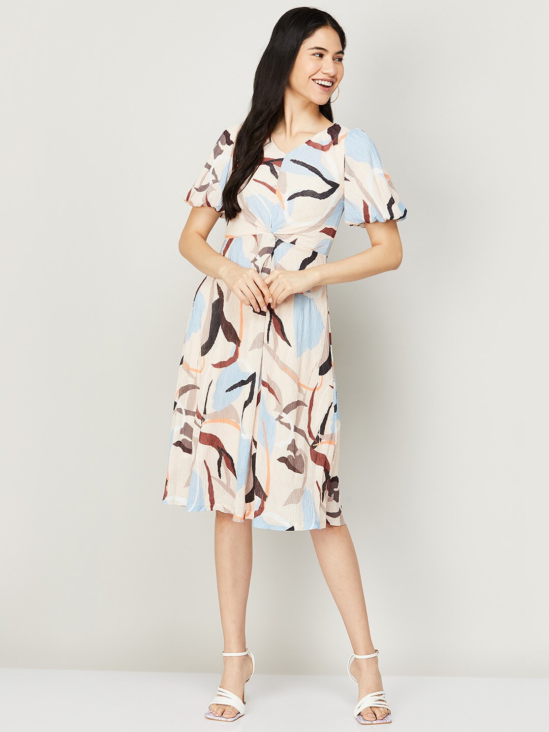 

CODE by Lifestyle Beige & Black Dress