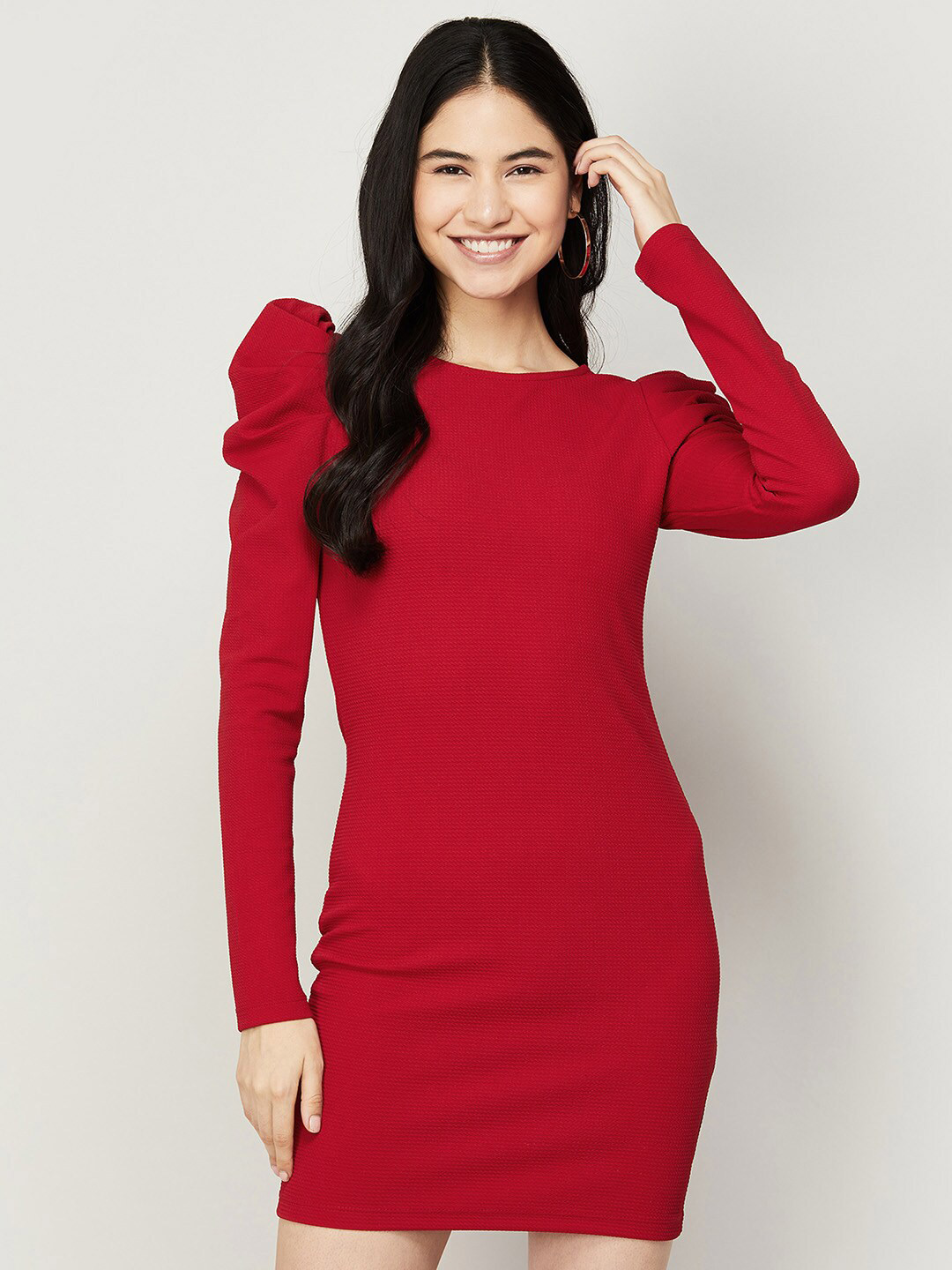 

Ginger by Lifestyle Women Red Solid Bodycon Dress