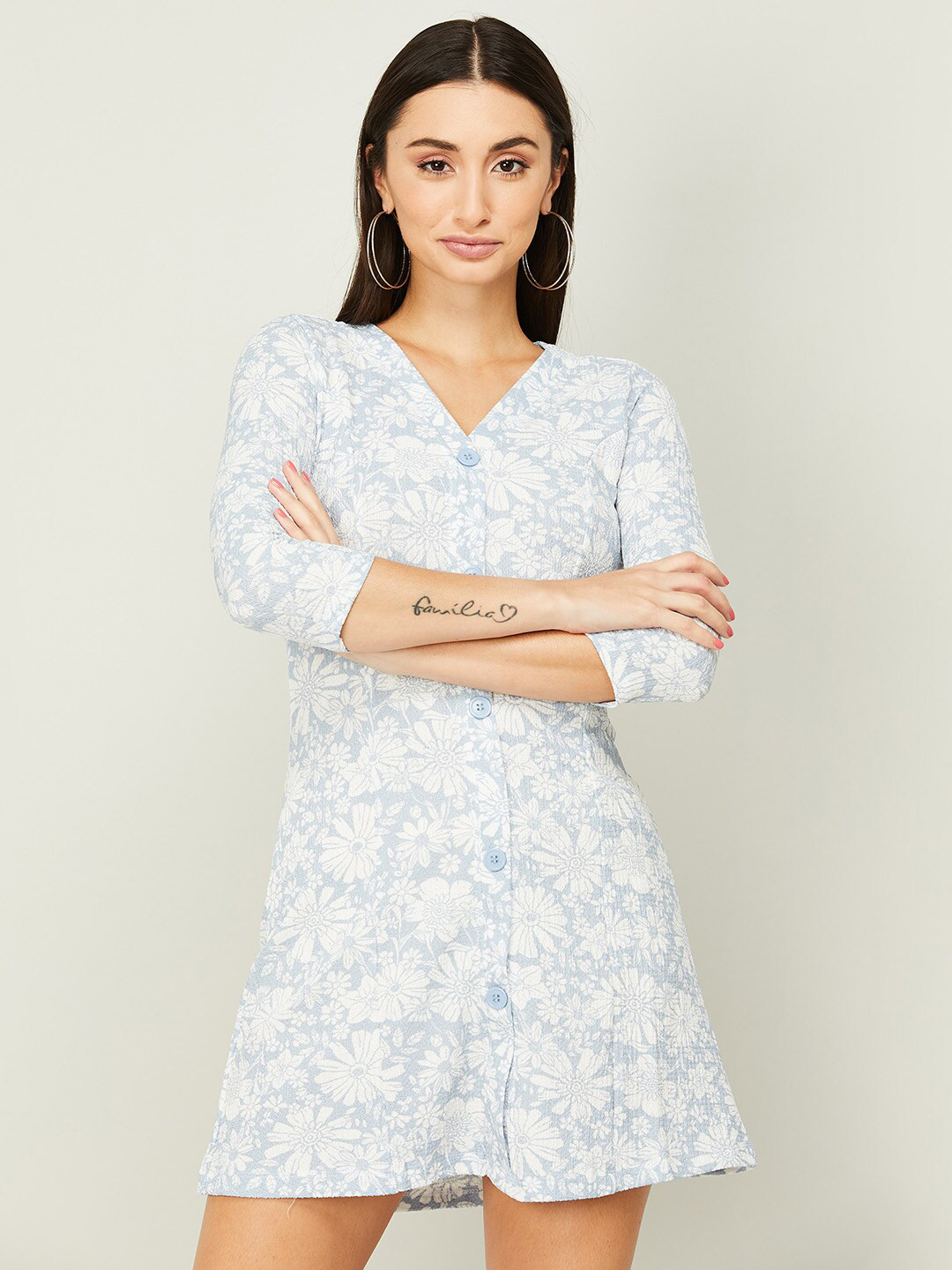 

Ginger by Lifestyle Women Blue Floral Printed Dress