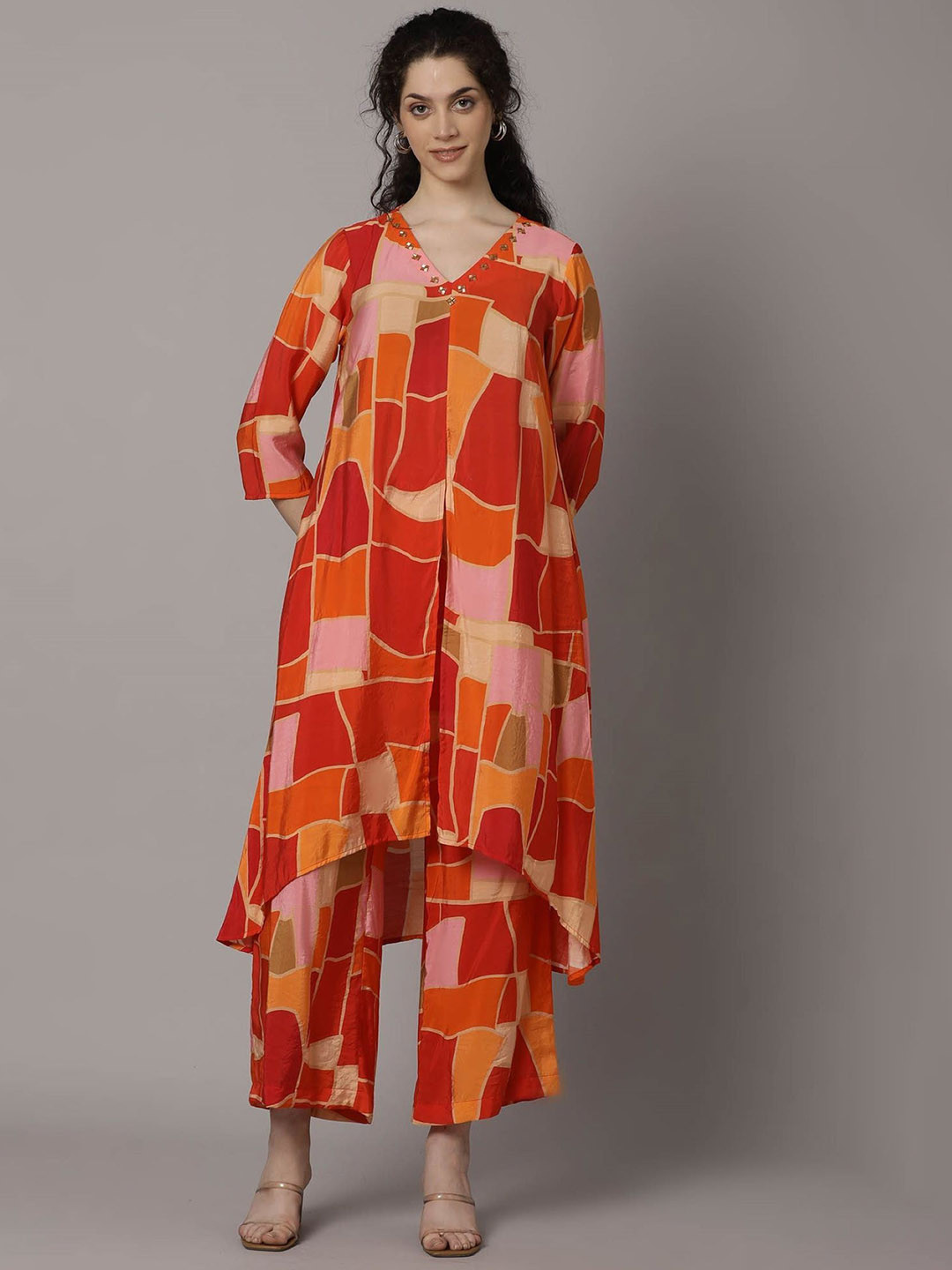 FREYAA Printed Pure Cotton Tunic With Trouser Co-Ords