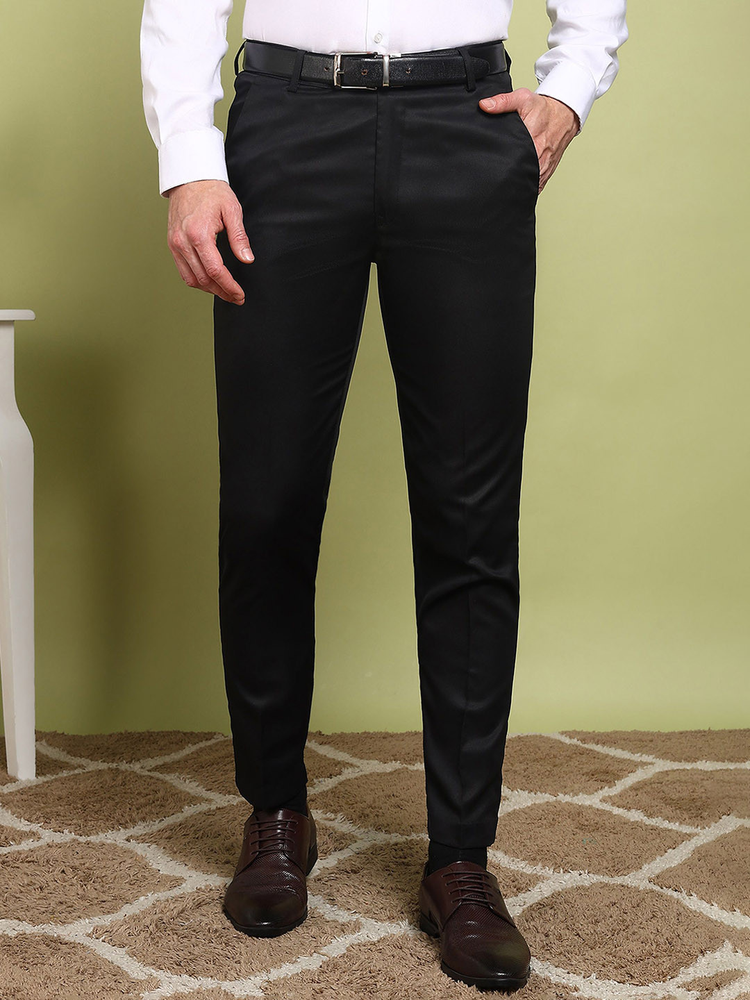 FUBAR Men Solid Regular Fit Trousers