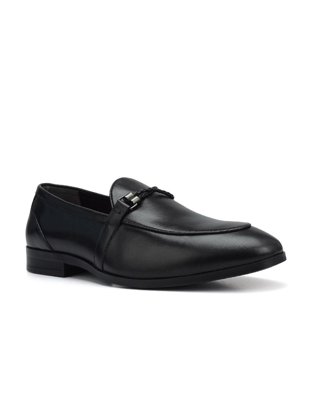 

ROSSO BRUNELLO Men Leather Formal Loafers, Black