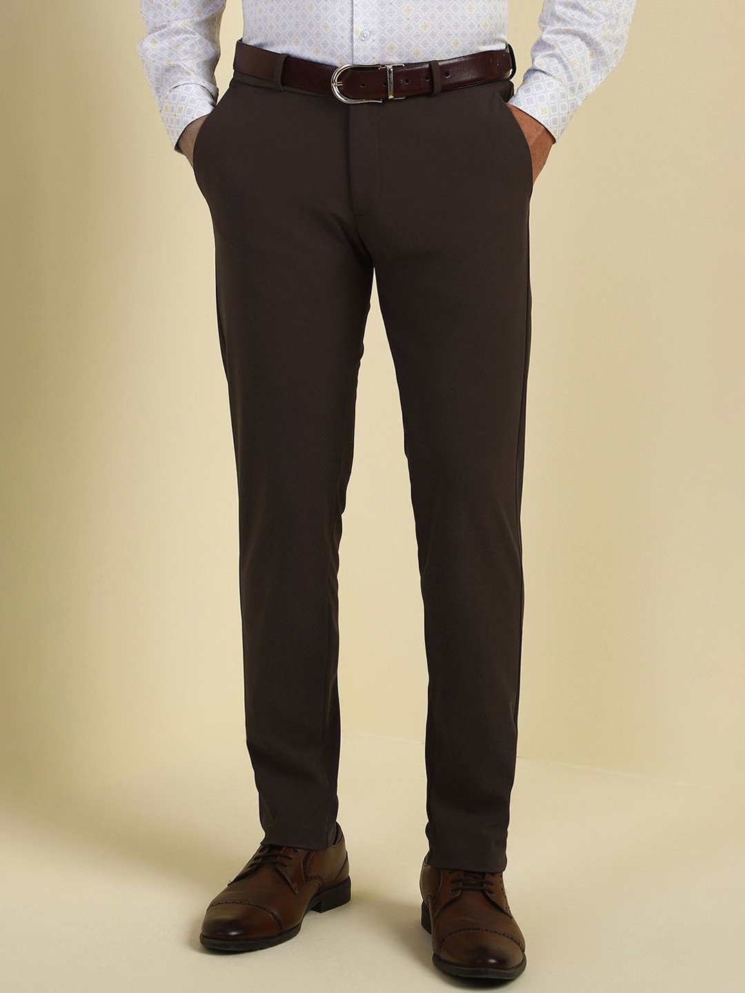 

Allen Solly Men Formal Trousers, Brown