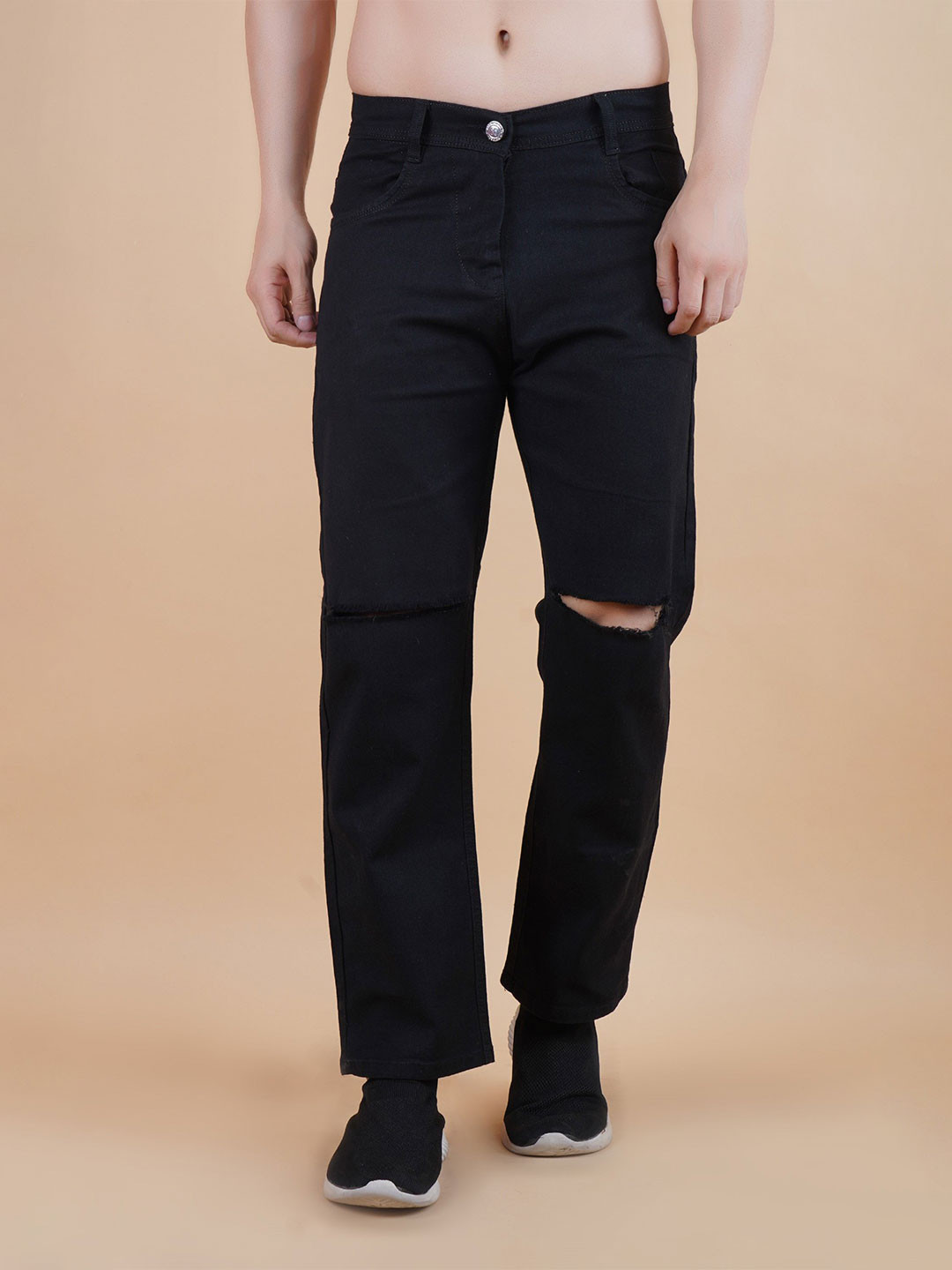 

SZN Men Classic Jogger Fit Low Distress Jeans, Black