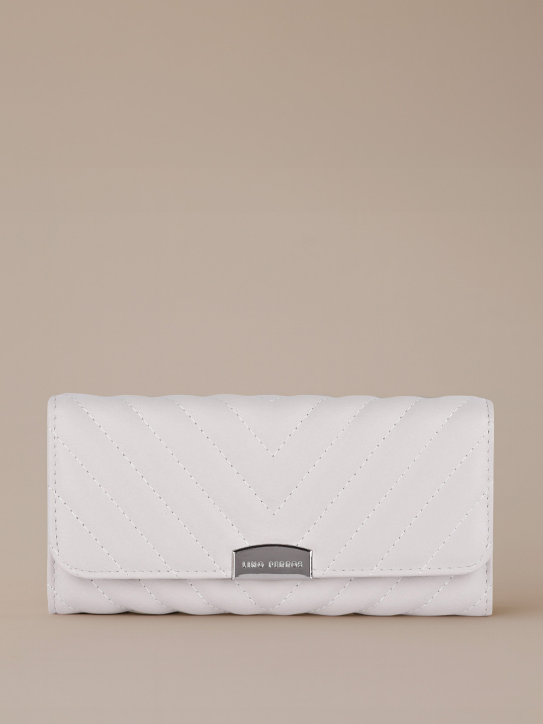 Lino Perros Women Geometric Textured Envelope Wallet with Quilted Detail