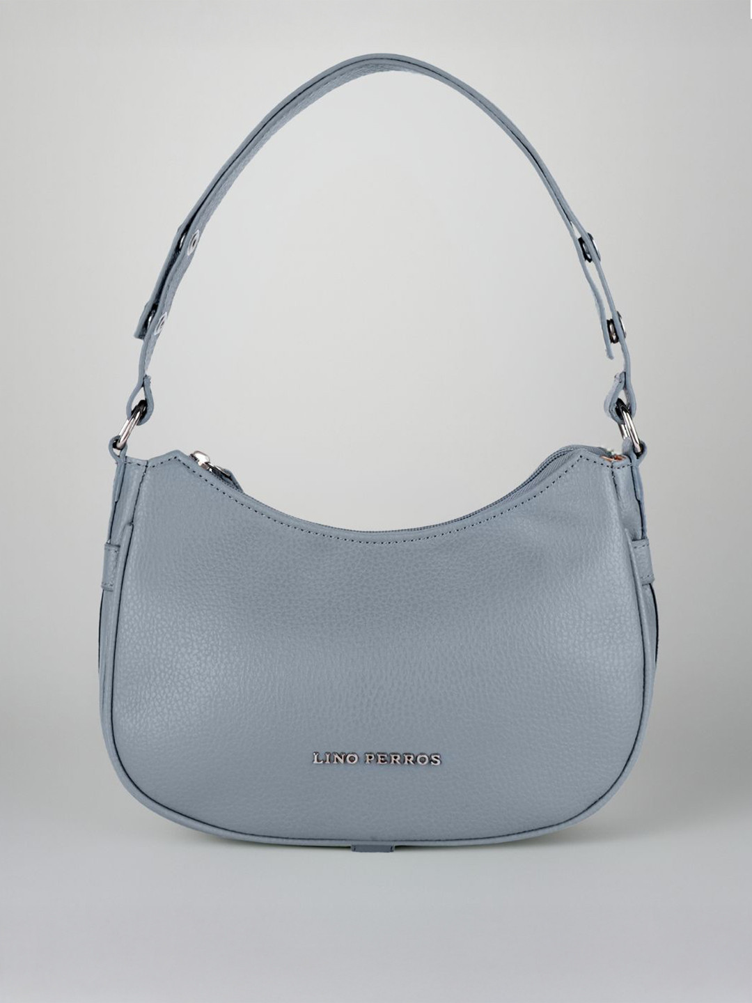 Lino Perros Women Grey Solid Structured Baguette Bag