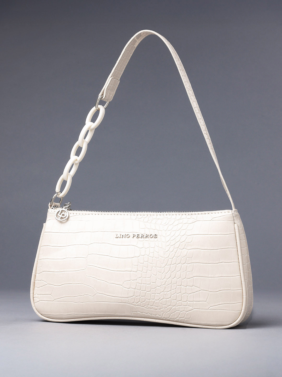 Lino Perros Women Off White Animal Printed PU Shoulder Bag