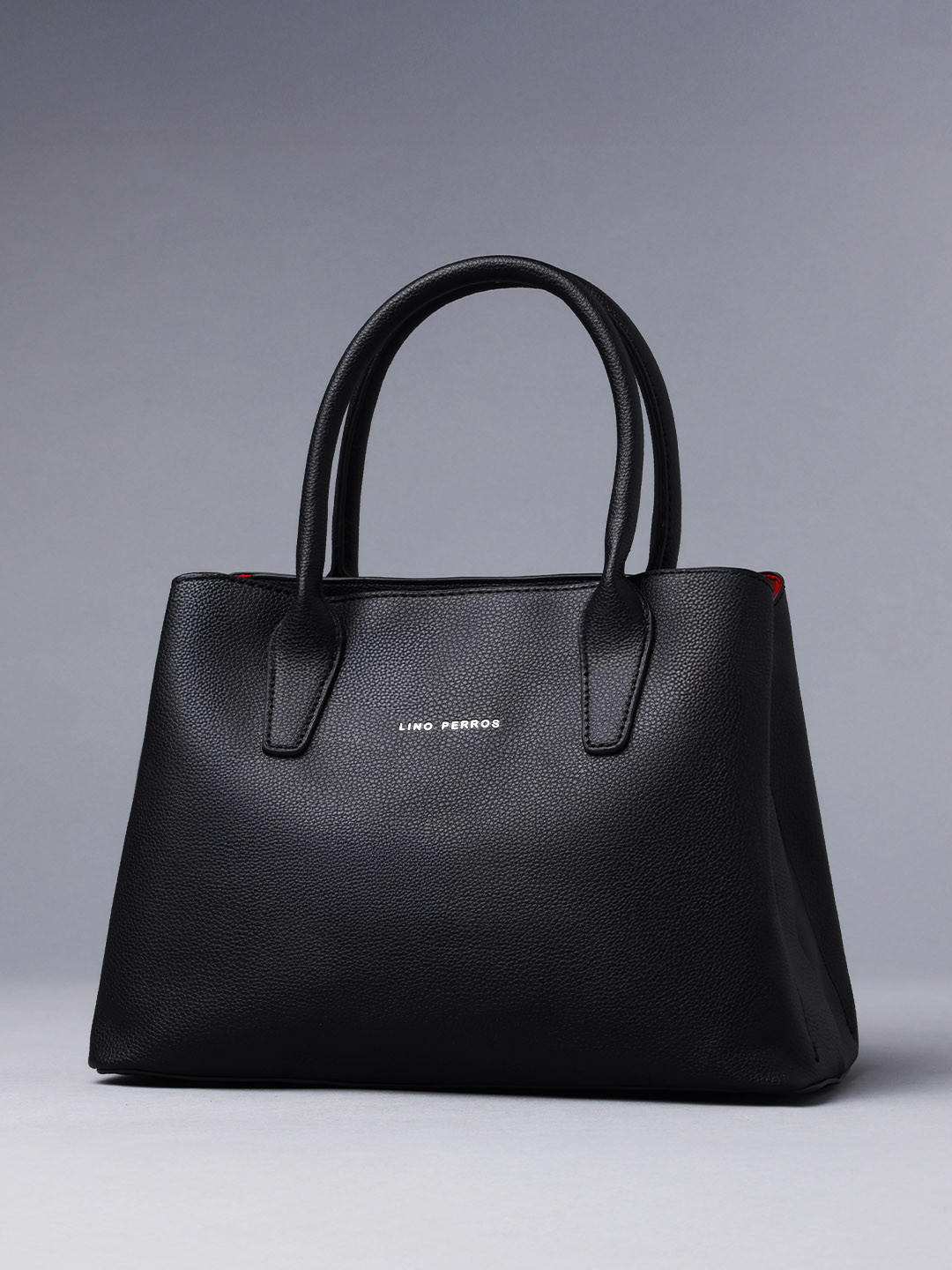 Lino Perros Black Solid Handheld Bag