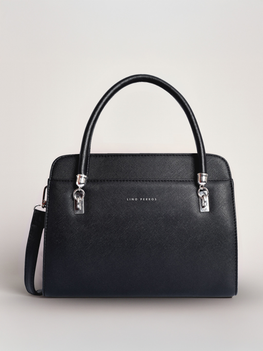Lino Perros Black Solid Handheld Bag