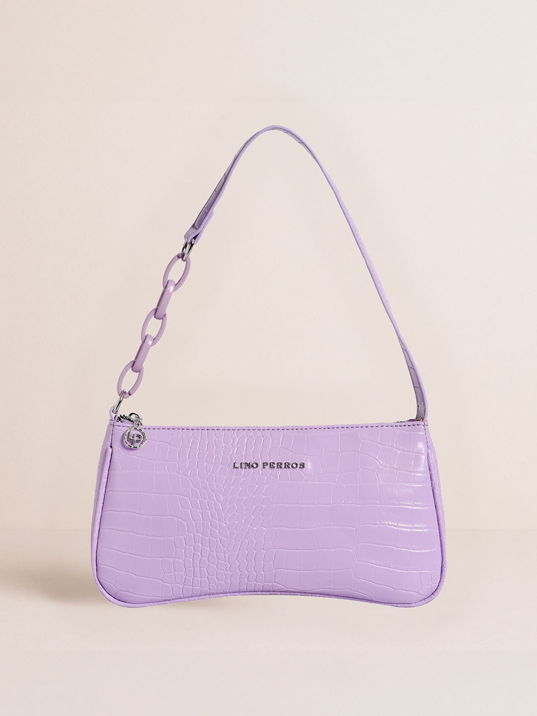 Lino Perros Women Purple Animal Printed PU Structured Shoulder Bag