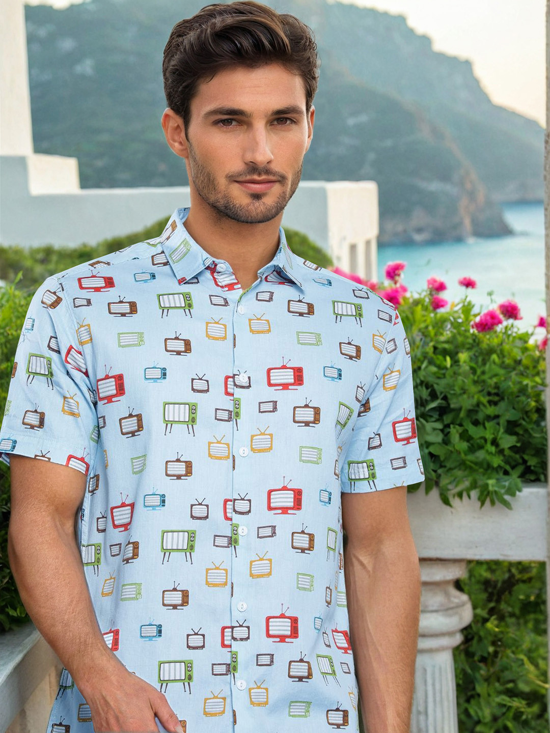 The Indian Garage Co Pure Cotton Regular Fit Conversational Printed Resortwear Shirt