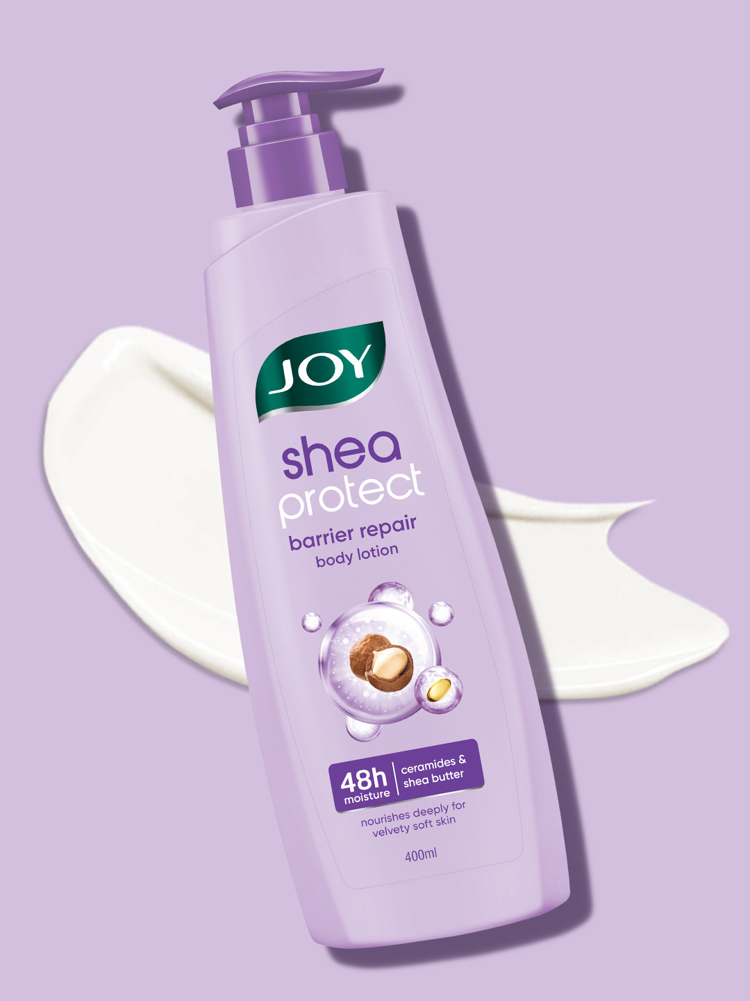 JOY Shea Butter Body Lotion for Barrier Repair for 48 Hrs Nourishment - 400ml