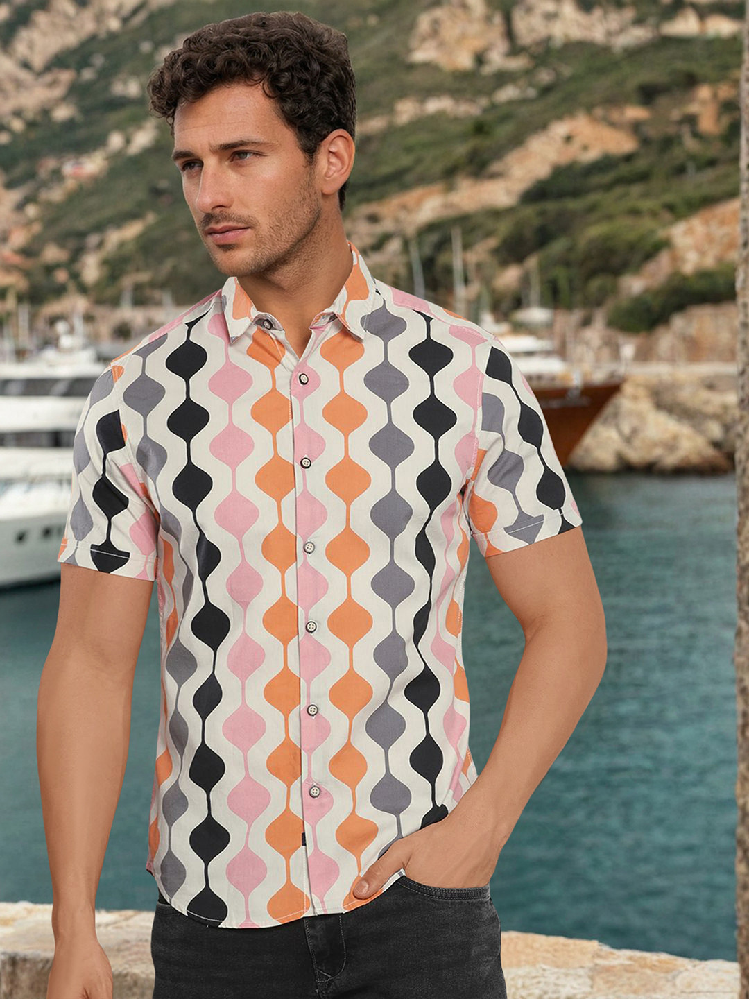 The Indian Garage Co Men Slim Fit Opaque Printed Casual Shirt
