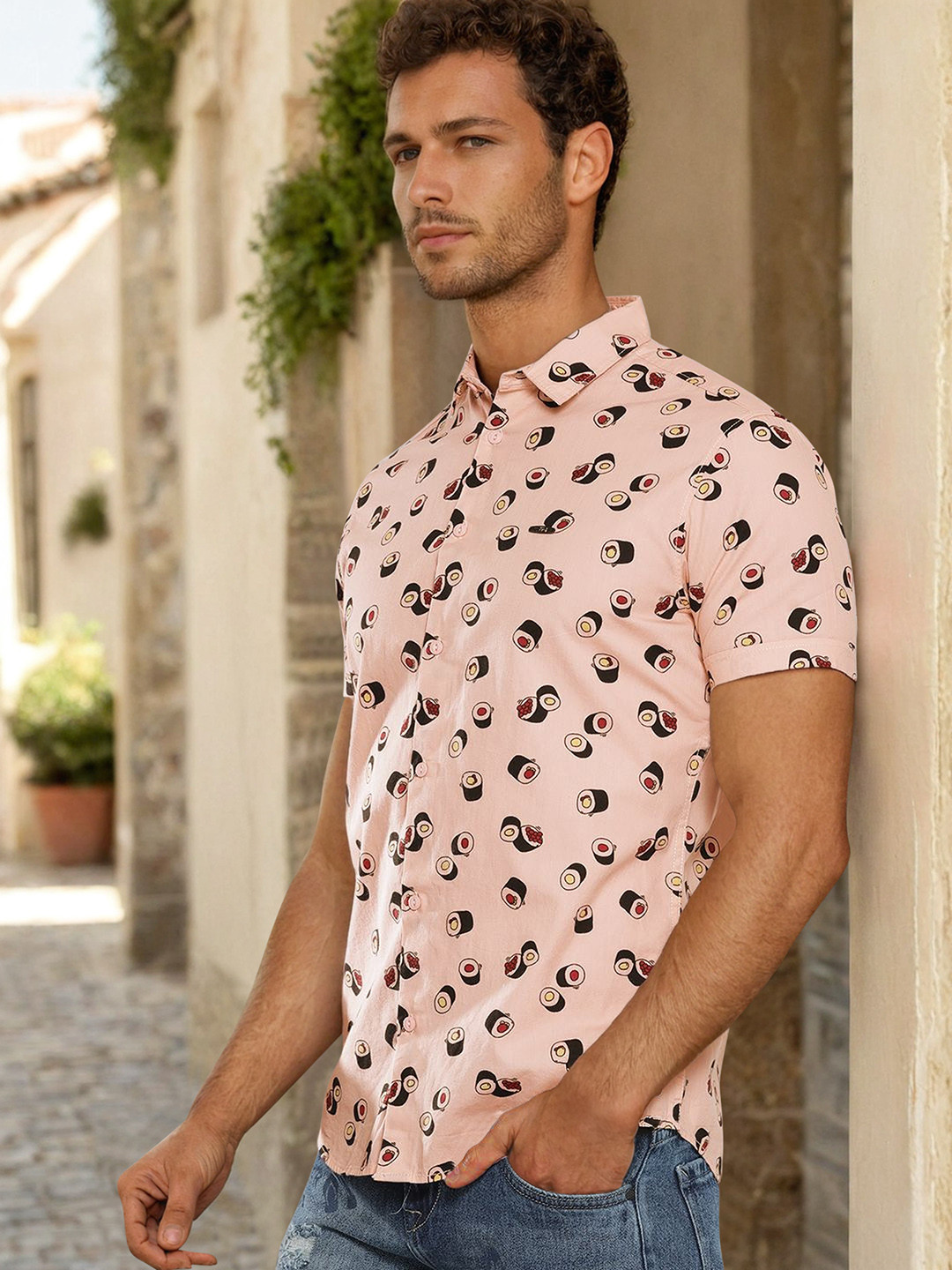 The Indian Garage Co Men Pure Cotton Regular Fit Conversational Printed Resortwear Shirt