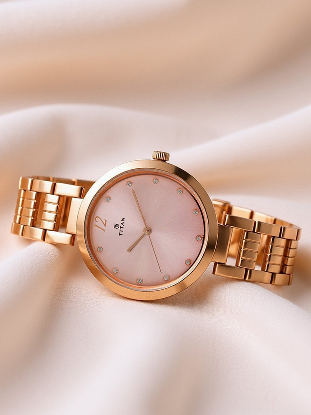 Titan Sparkle Quartz Analog With Pink Dial Watch For Women - Nt2480wm03