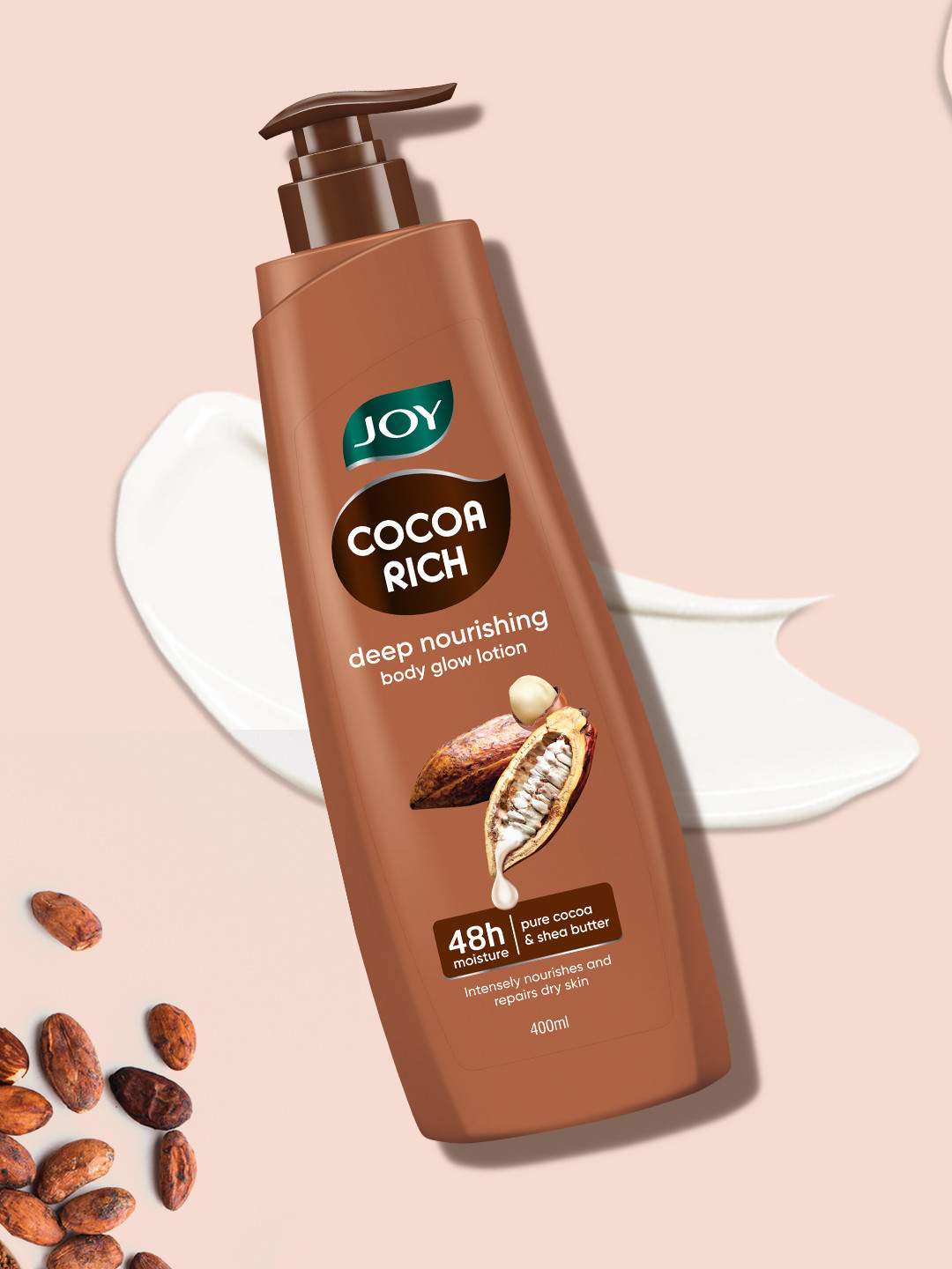 JOY Cocoa Rich Summer Body Lotion With Cocoa Butter For Very Dry Skin - 400ml