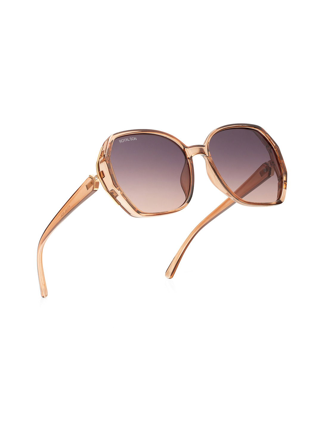 ROYAL SON Women Grey Lens & Brown Oversized Sunglasses CHIWM00114-C3-Grey