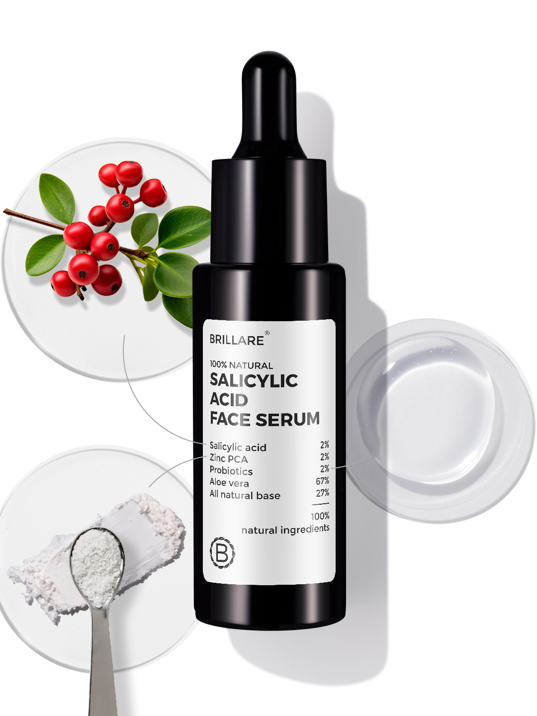 BRILLARE 2% Salicylic Acid Face Serum for Acne & Dark Spots -30 ml