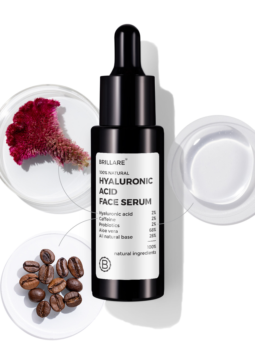 BRILLARE 2% Hyaluronic Acid Face Serum for Deep Hydration & Anti-Aging