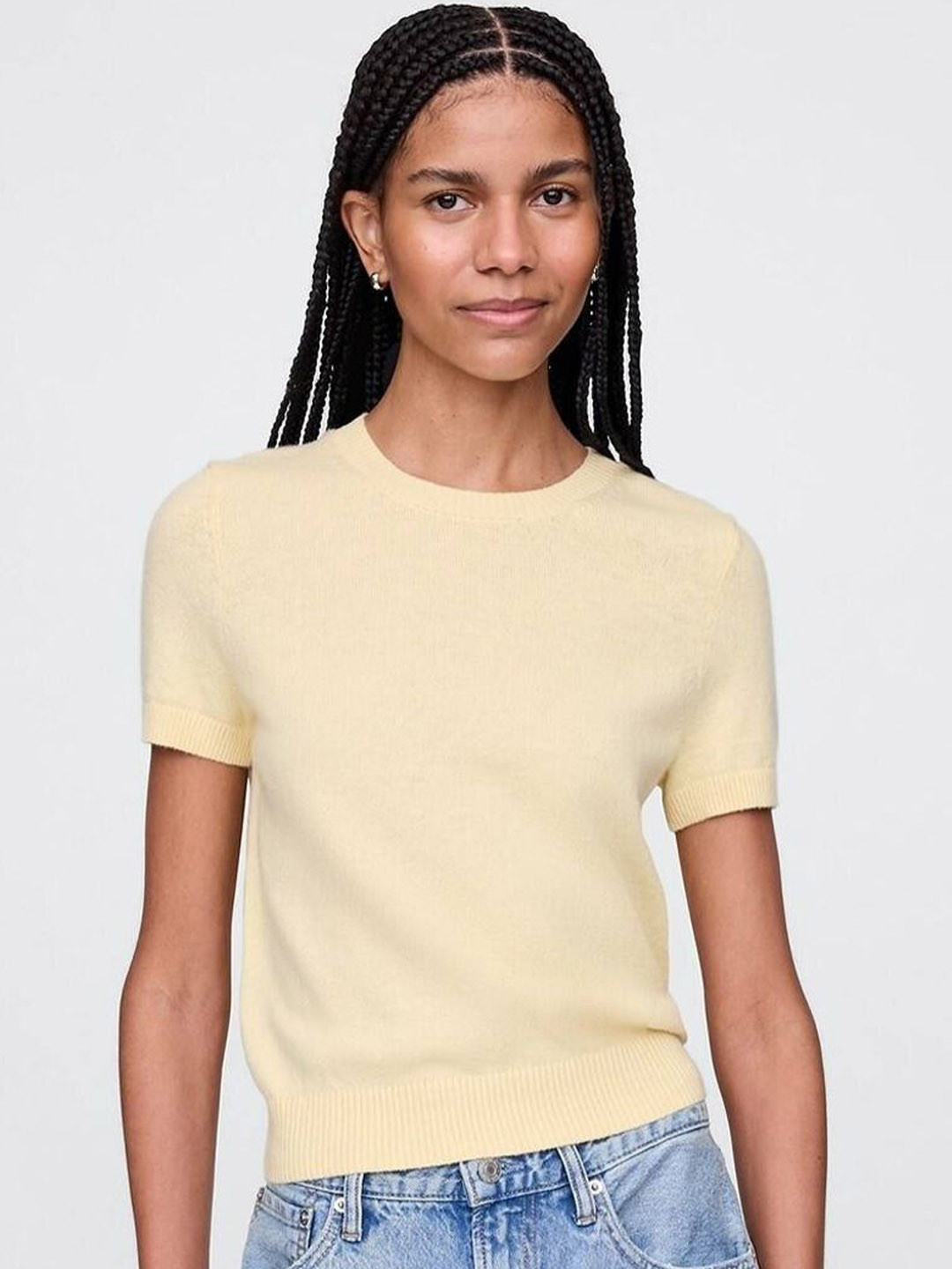 GAP Women Slim-Fit Round Neck Knitted Top