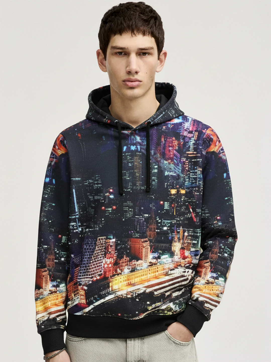HIGHLANDER Men Multi Printed Hooded Sweatshirt