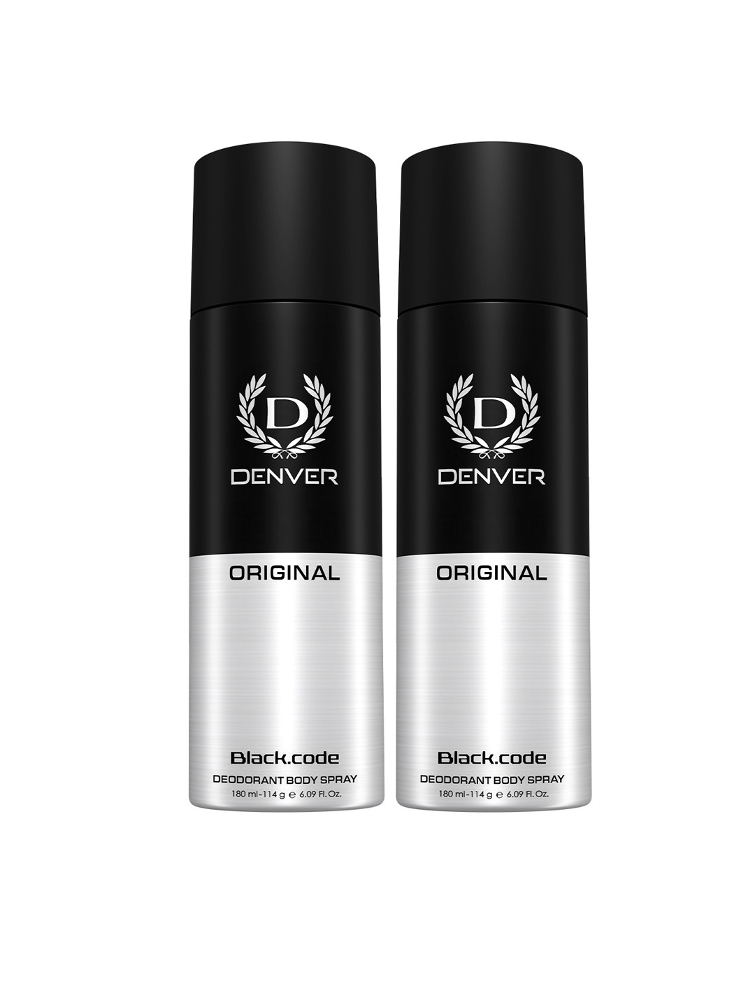 Denver Men Set of 2 Original Black.Code Deodorant Body Sprays - 180 ml each