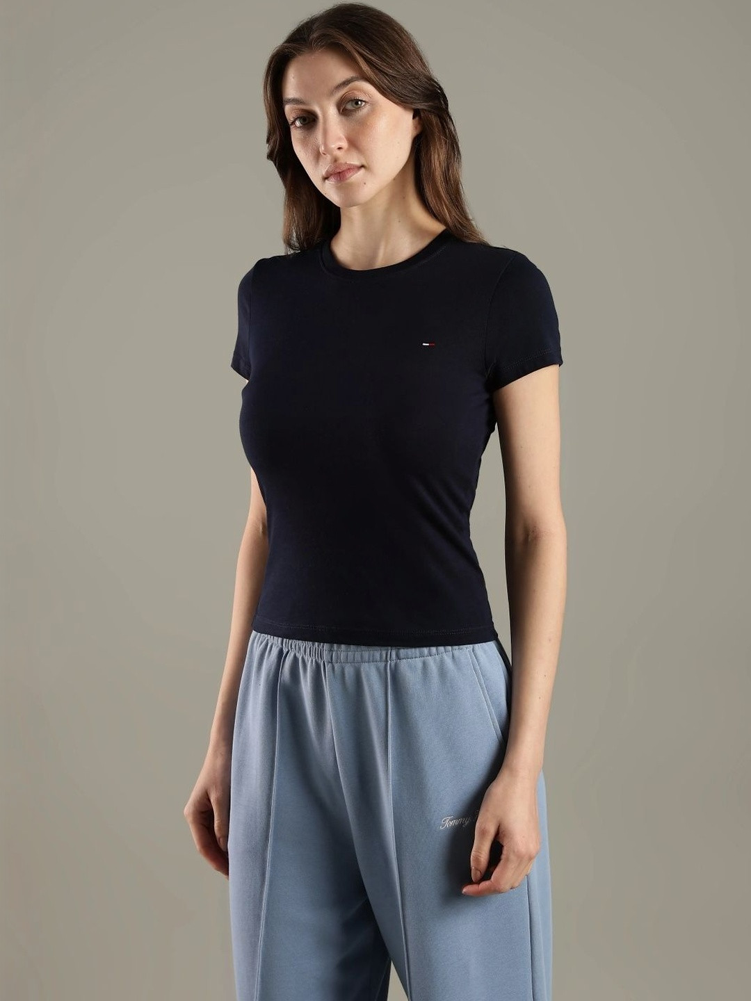 Tommy Hilfiger Women Brand Logo Slim Fit T-shirt
