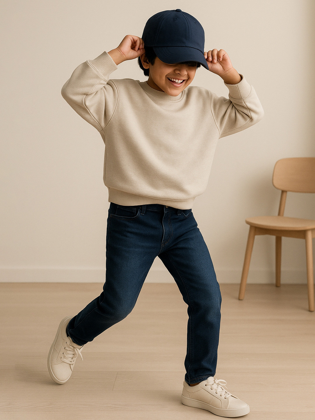 TALES & STORIES Boys Navy Blue Slim Fit Mid-Rise Clean Look Denim Jeans