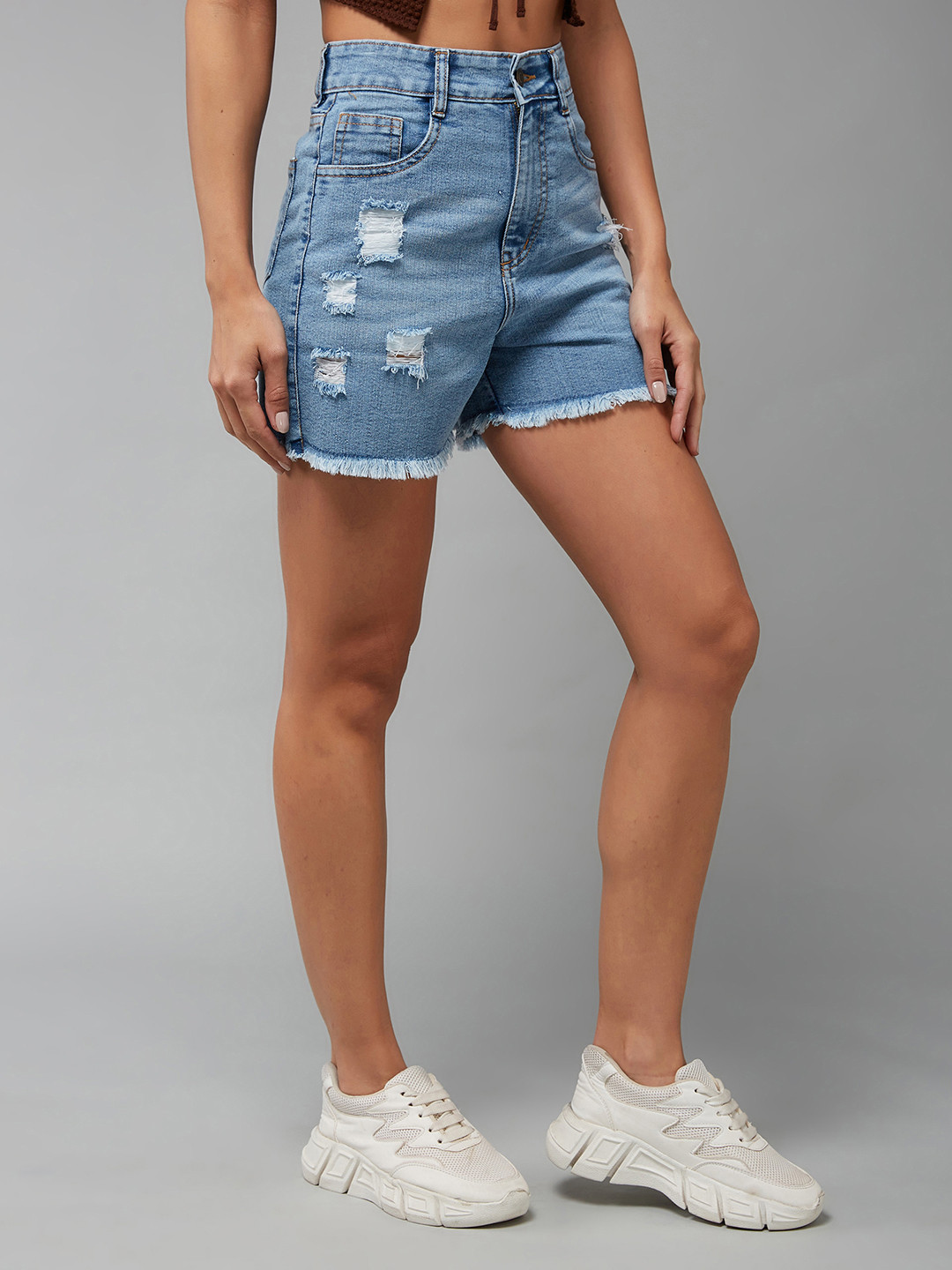 Miss Chase Women Ripped Denim Shorts