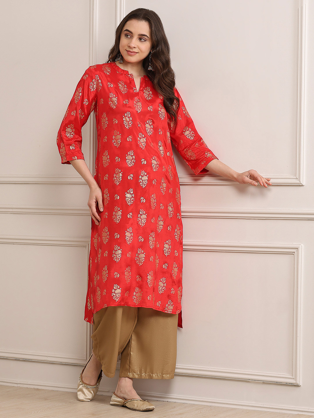 Biba Foil Print High-Low Kurta