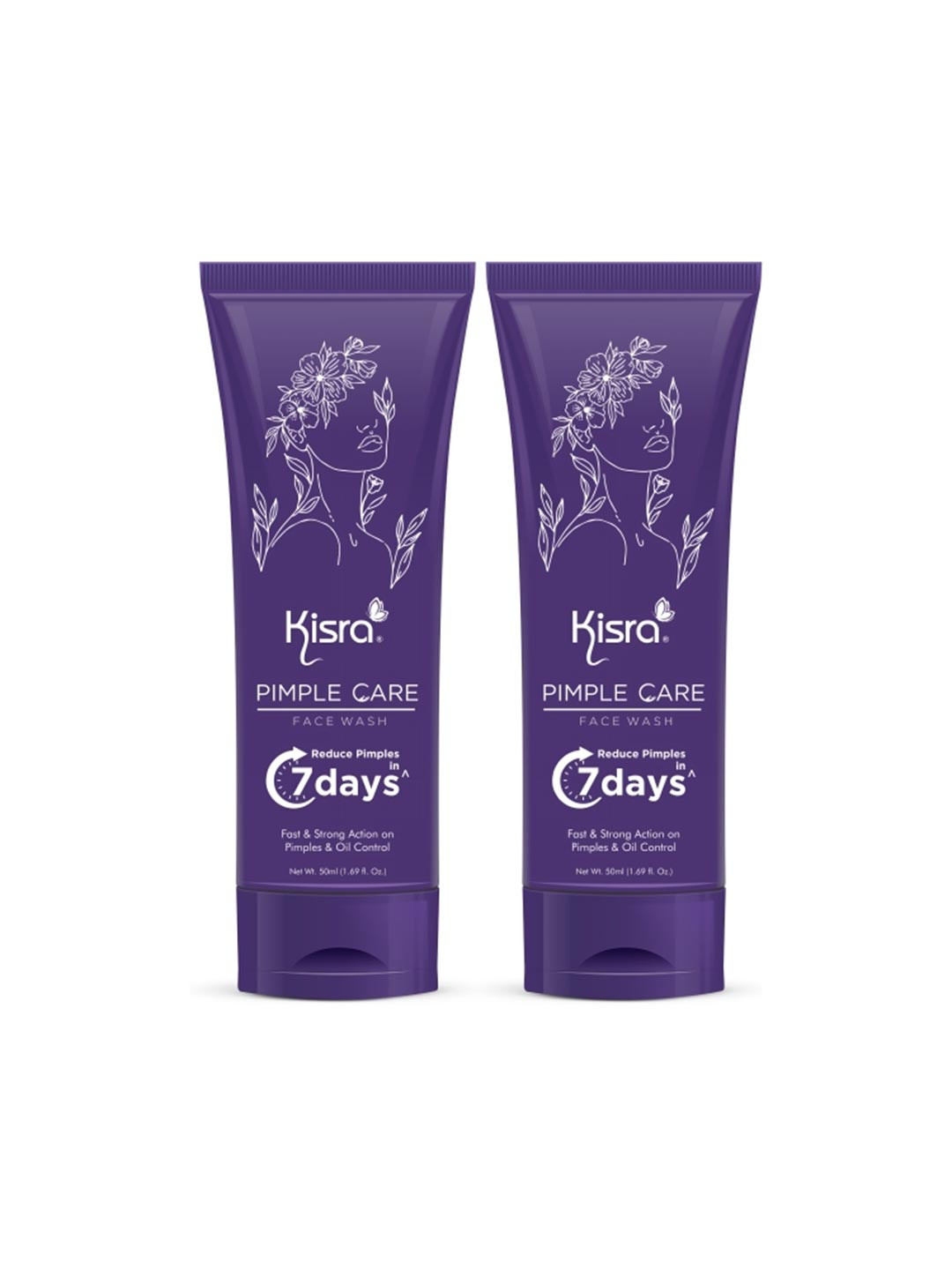 KISRA Set of 2 Pimple Care Face Wash with Tea Tree & Neem - 40 ml Each