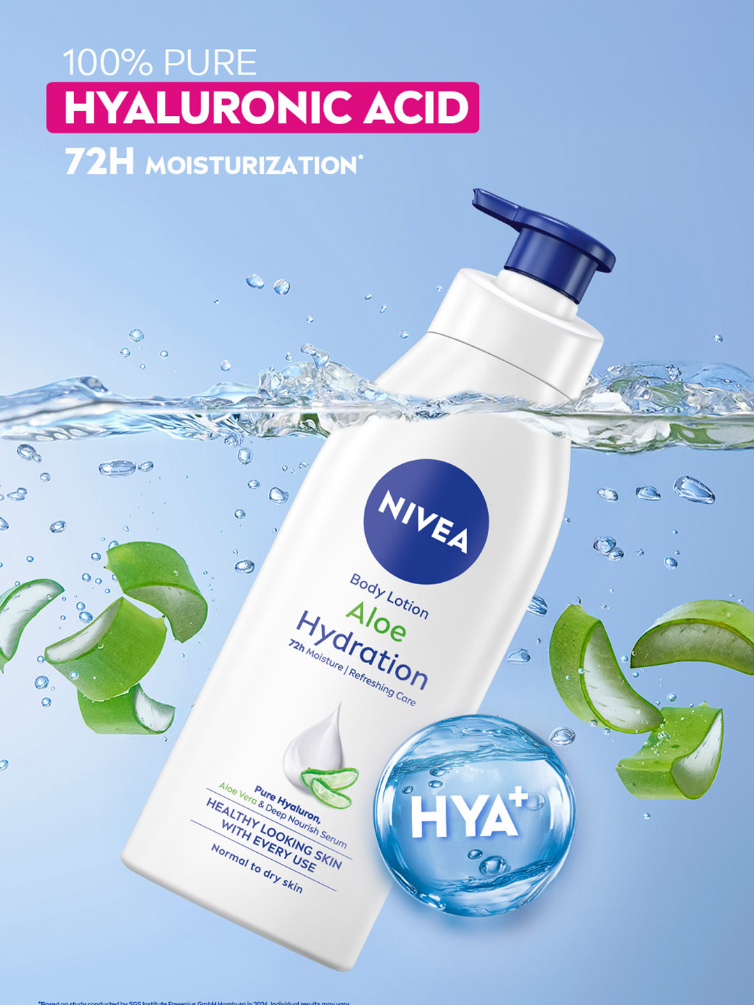 Nivea Aloe Hydration Body Lotion with Hyaluron & Aloe Extract for 72h Moisturization 600ml