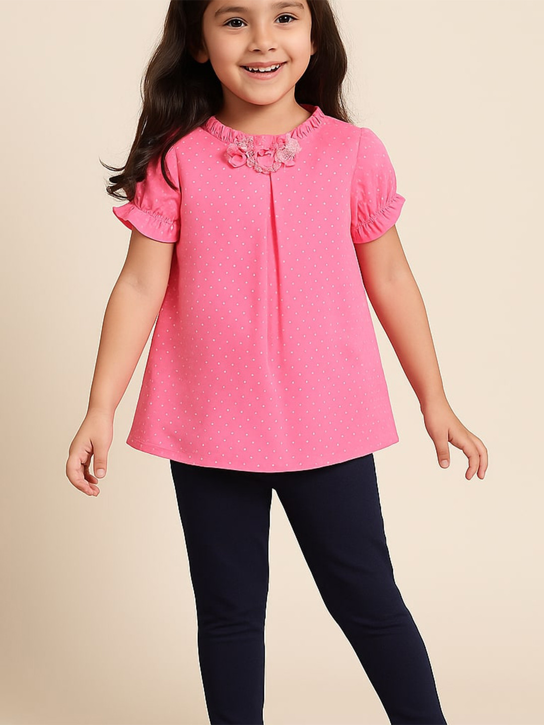 Miyo Girls Pink Regular Top