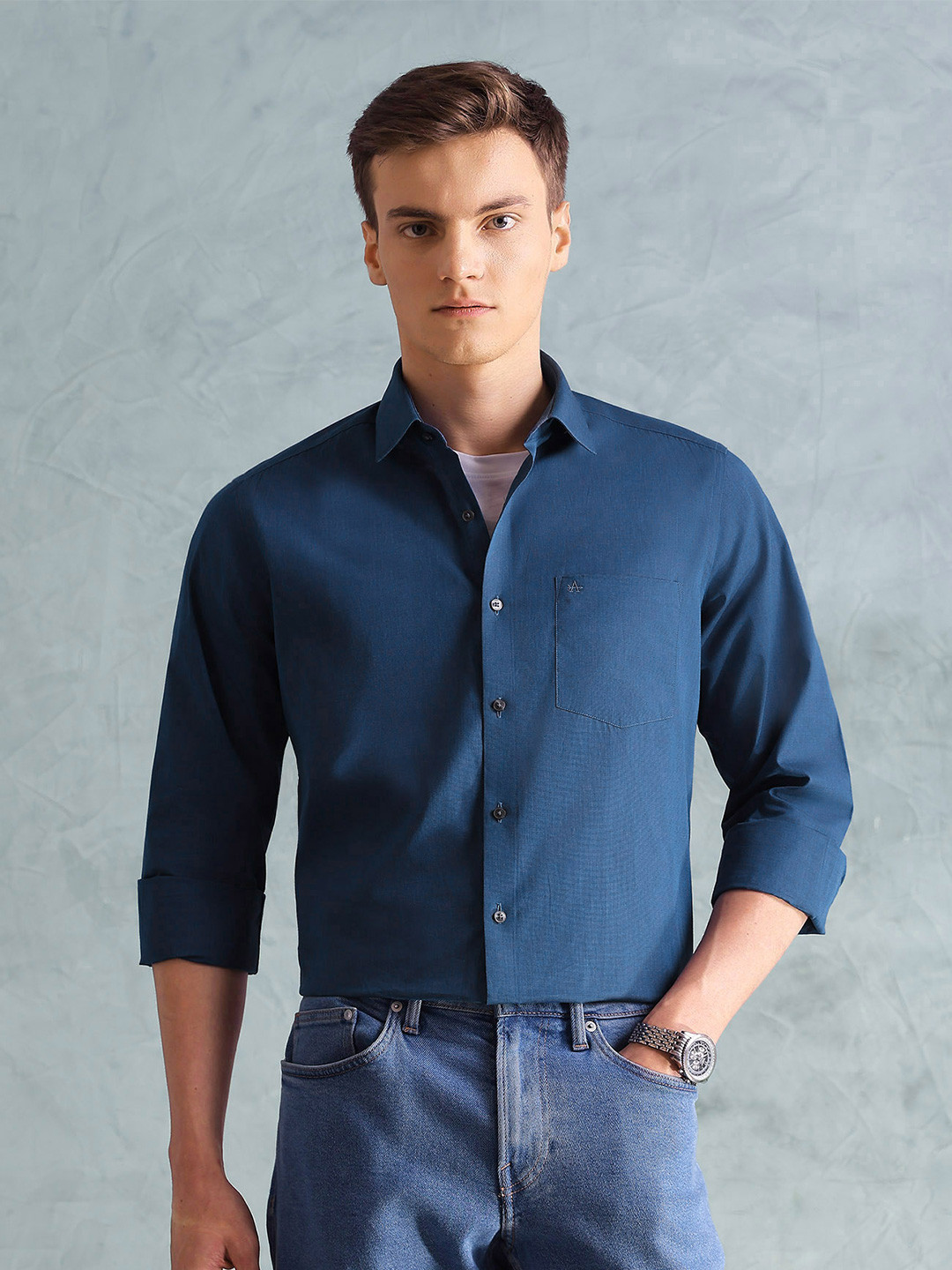 Arrow Men Slim Fit Solid Long Sleeves Shirt