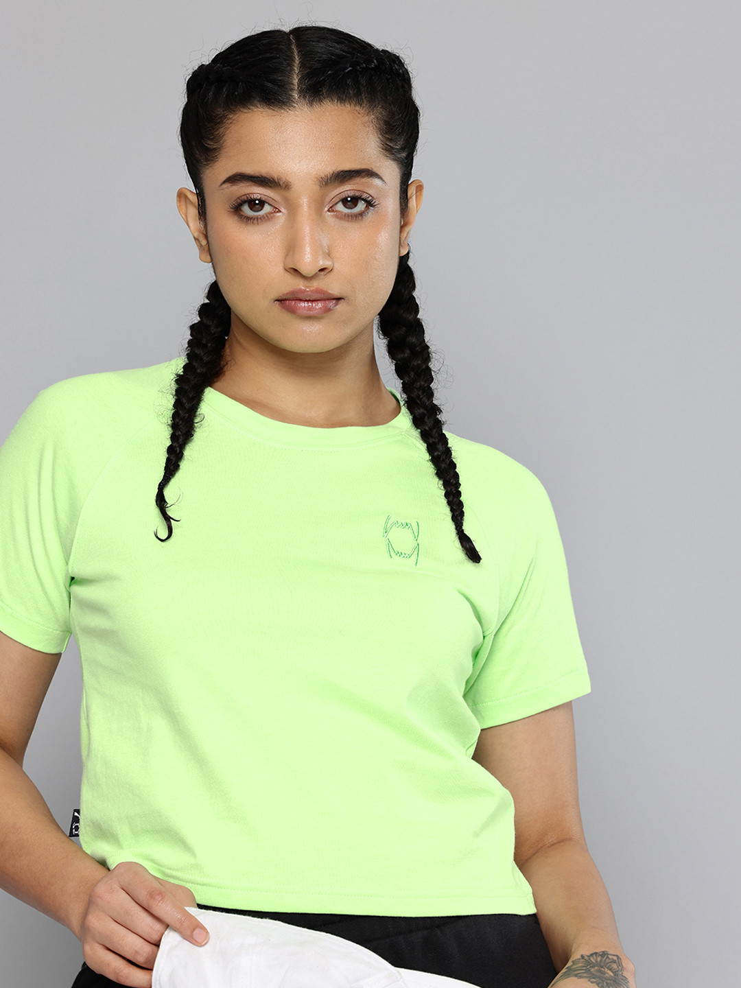 

Puma Pivot Pure Cotton Cropped Basketball T-shirt, Green