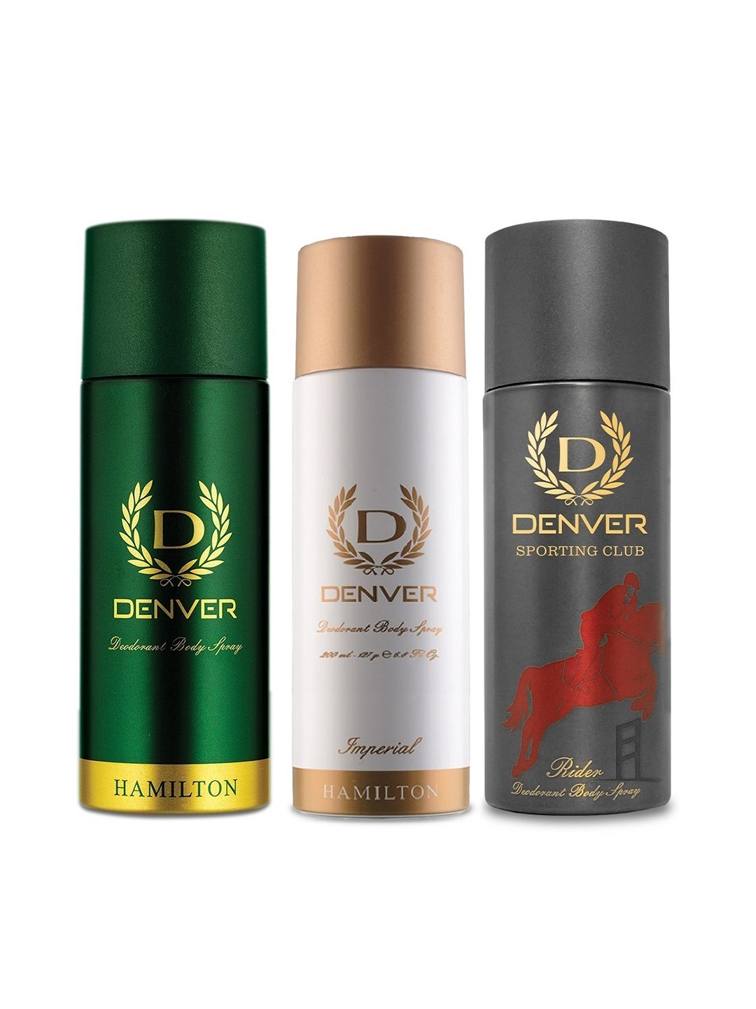Denver Men Hamilton 180ml + Imperial 180ml + Rider 180ml Deodorants Spray