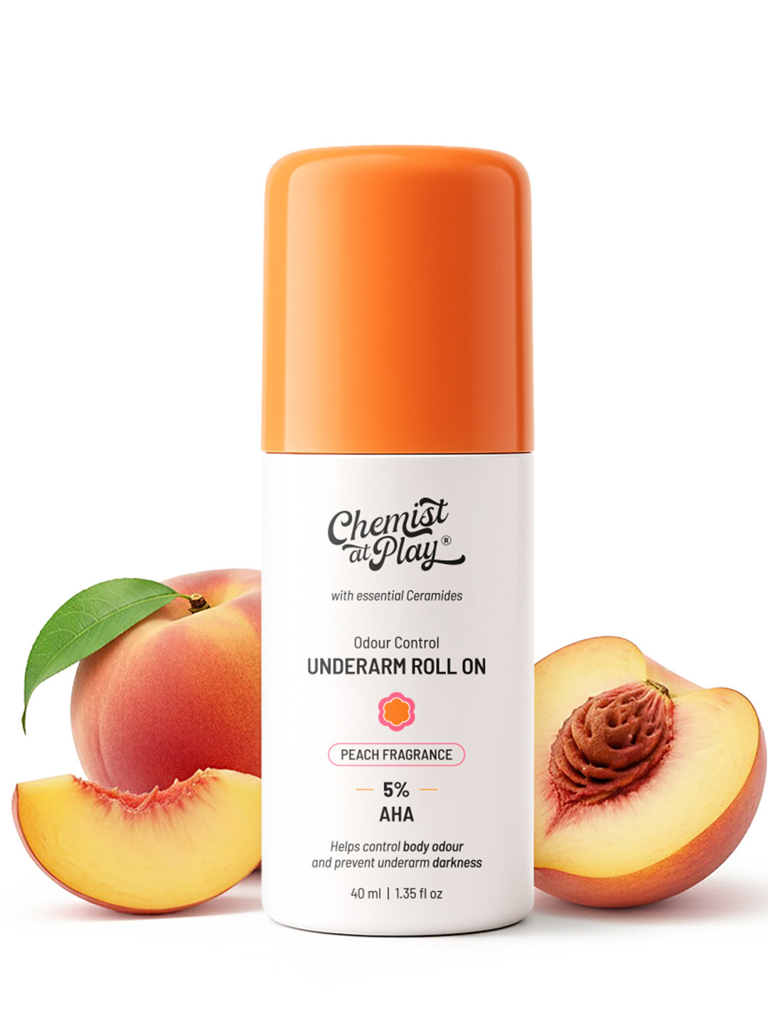 Chemist at Play Peach Fragrance Odour Control Underarm Roll On with Ceramides - 40 ml