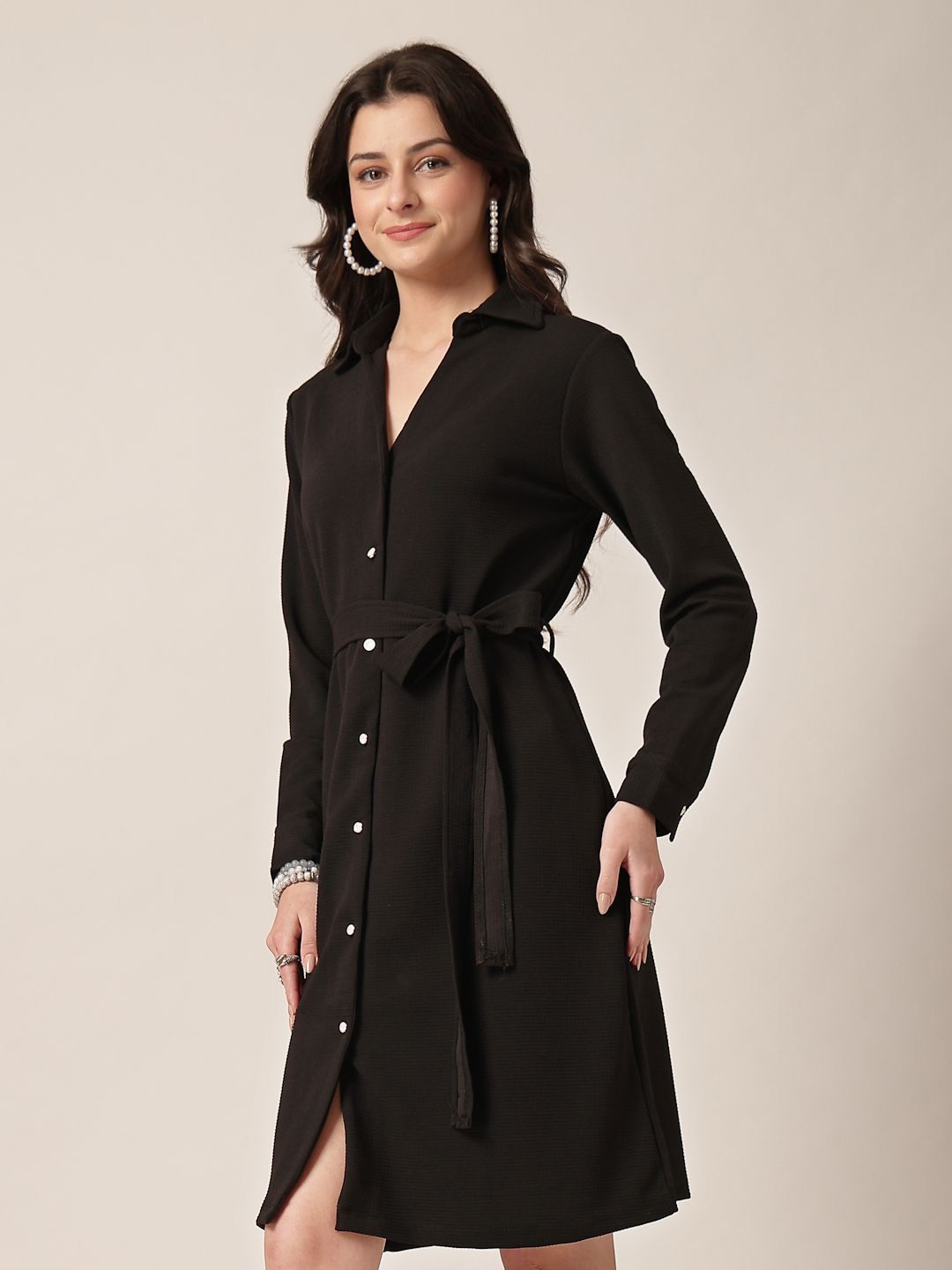 

Style Quotient Formal Shirt Dress, Black