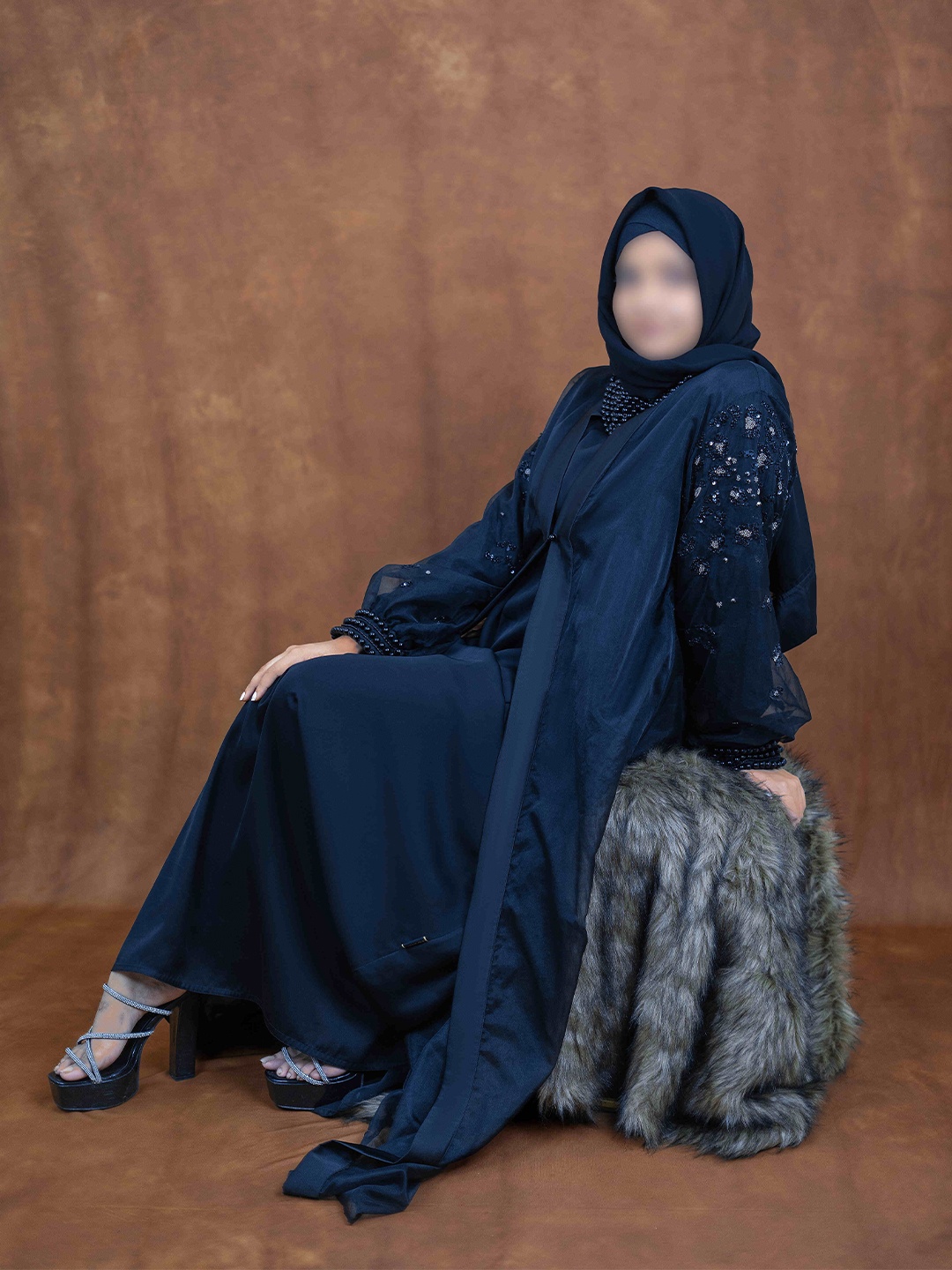 

Demure by shiba Women Embellished Burqas, Black