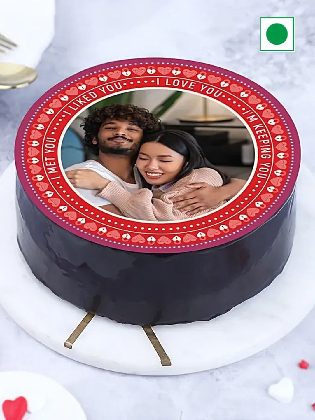 

fnp Personalised Chocolate Eggless RoundCake2Kg, Brown