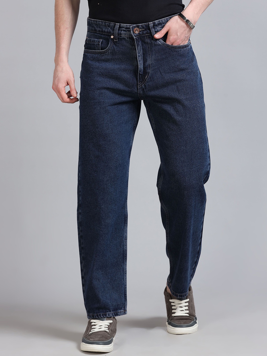 

The Roadster Lifestyle Pure Cotton Loose Wide Leg Fit Jeans, Blue